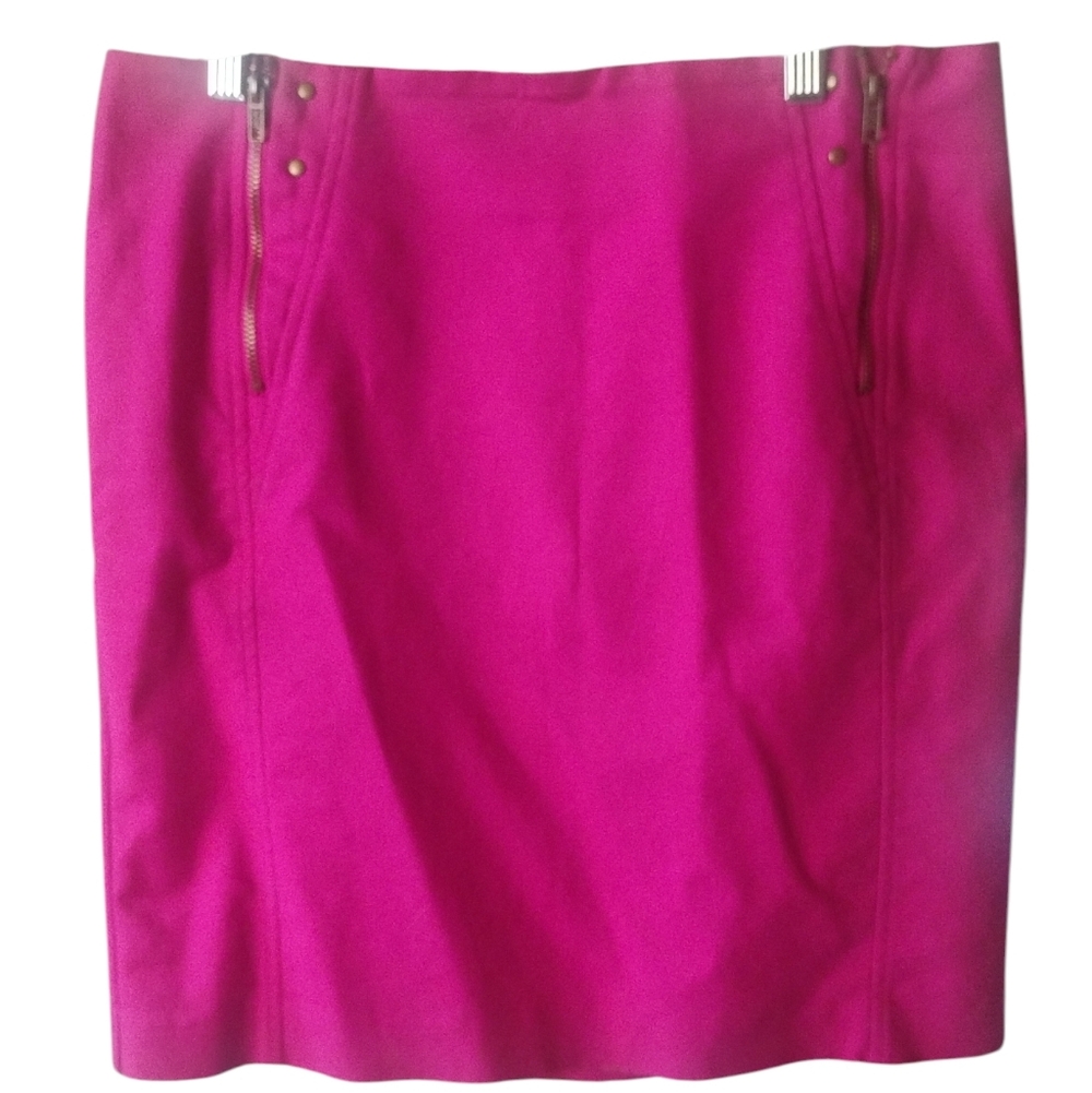 Worthington Pink Zipper Pencil Skirt SZ 8 - Picture 2 of 6